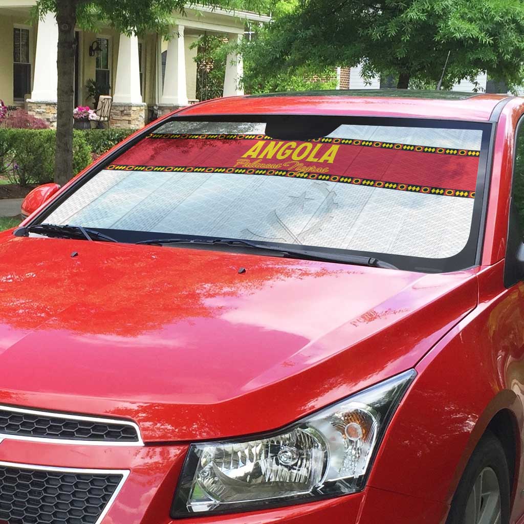 Angola Football Auto Sun Shade Avante Palancas Negras - White - Wonder Print Shop