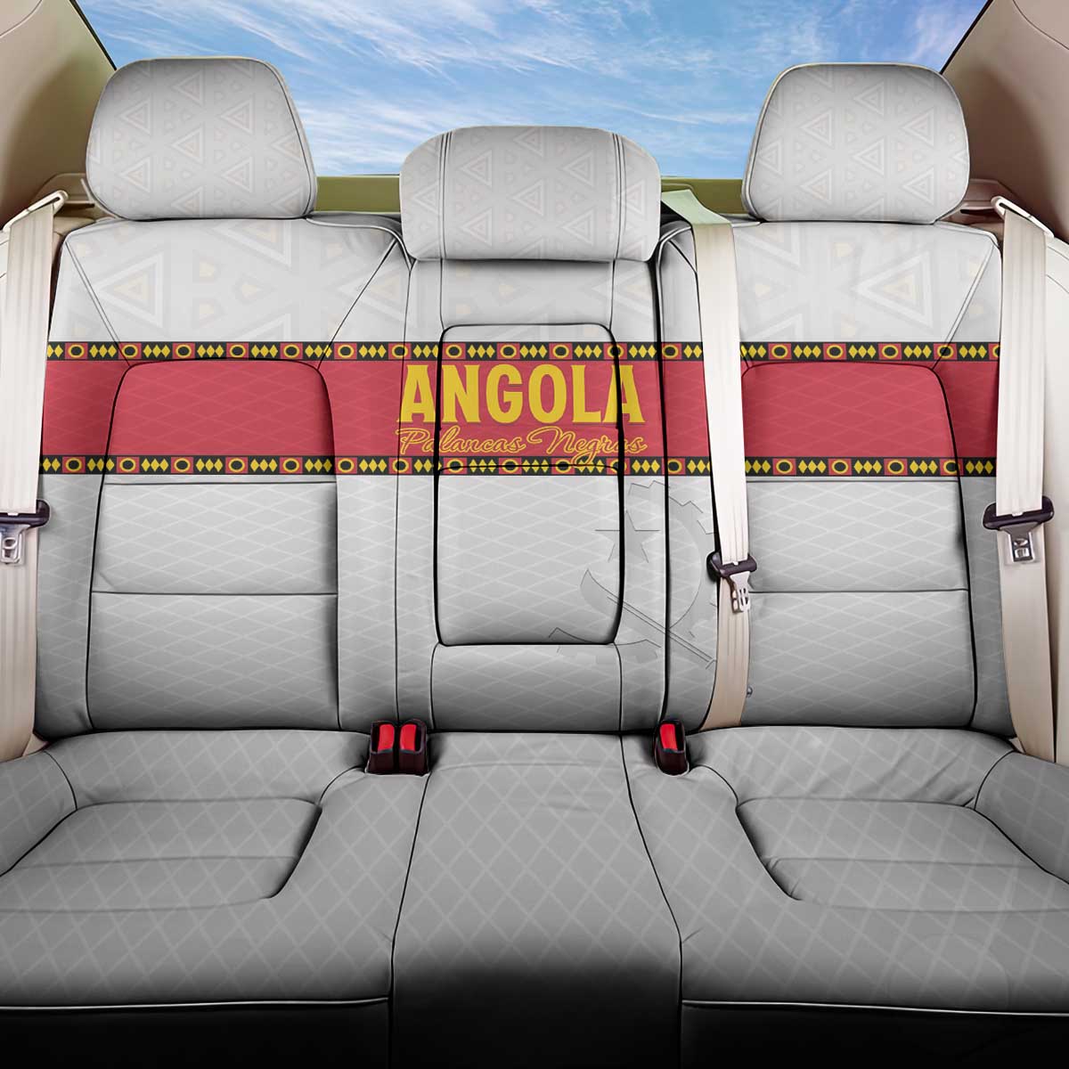 Angola Football Back Car Seat Cover Avante Palancas Negras - White - Wonder Print Shop