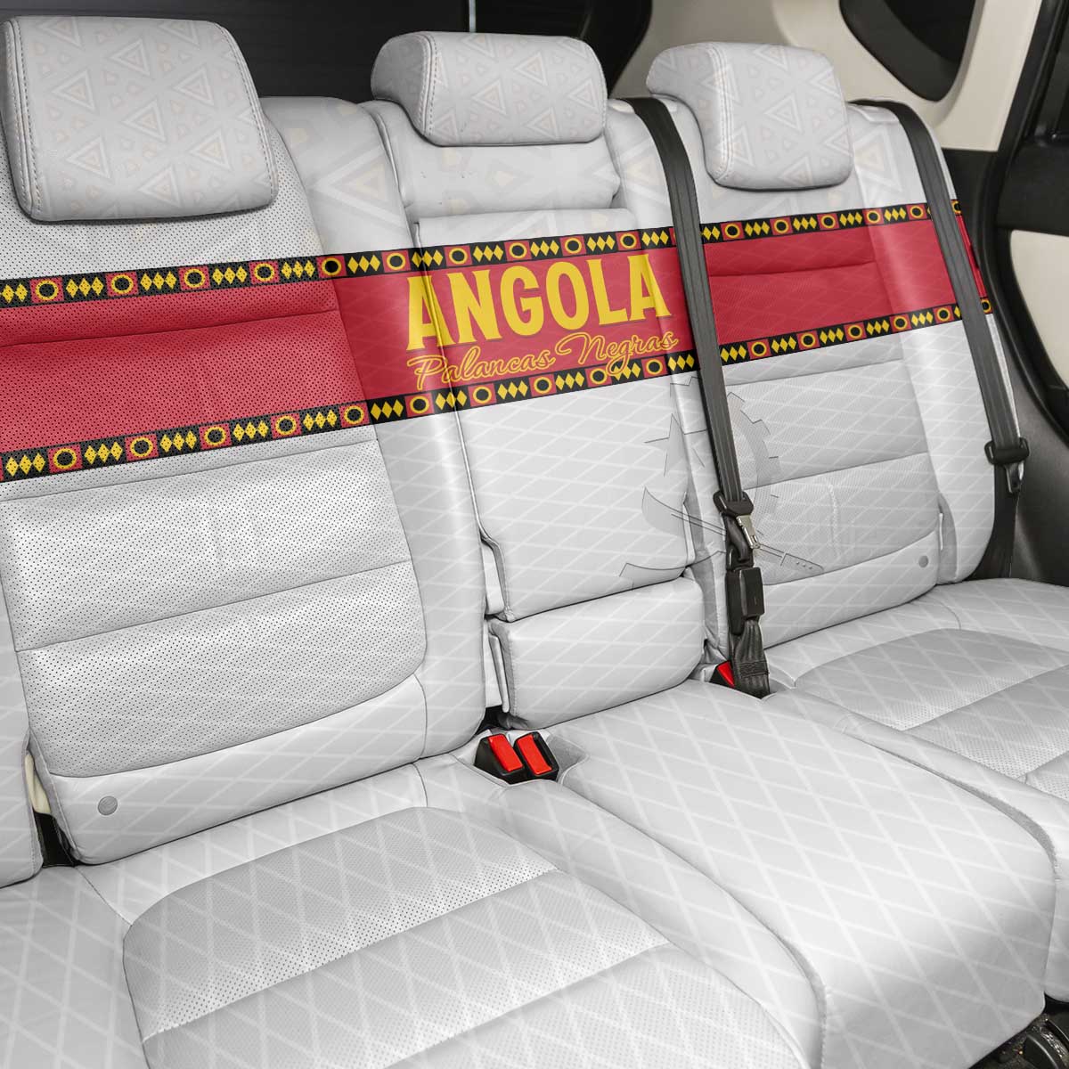Angola Football Back Car Seat Cover Avante Palancas Negras - White - Wonder Print Shop