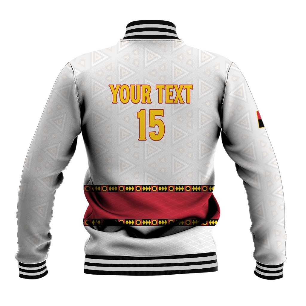 Custom Angola Football Baseball Jacket Avante Palancas Negras - White - Wonder Print Shop