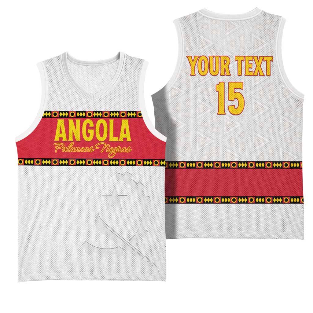 Custom Angola Football Basketball Jersey Avante Palancas Negras - White - Wonder Print Shop
