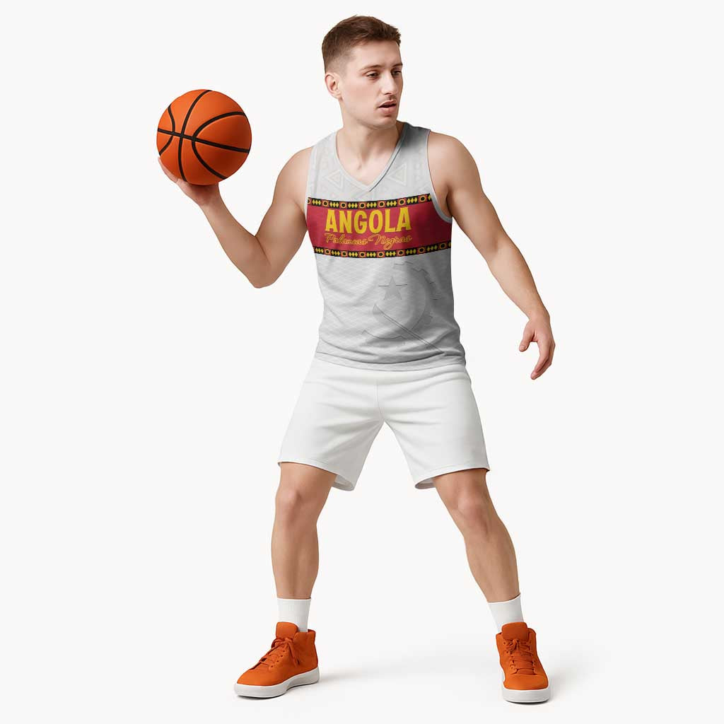 Custom Angola Football Basketball Jersey Avante Palancas Negras - White - Wonder Print Shop