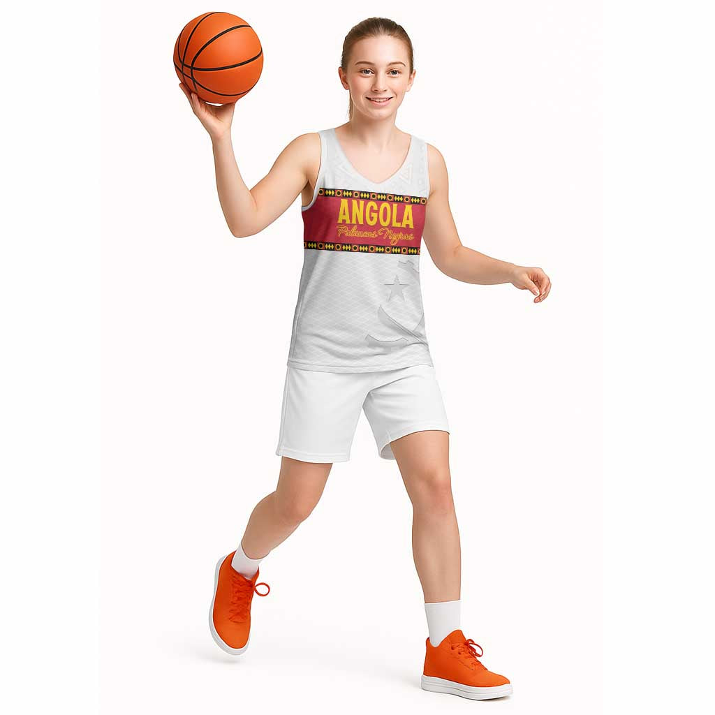 Custom Angola Football Basketball Jersey Avante Palancas Negras - White - Wonder Print Shop