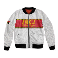 Custom Angola Football Bomber Jacket Avante Palancas Negras - White - Wonder Print Shop