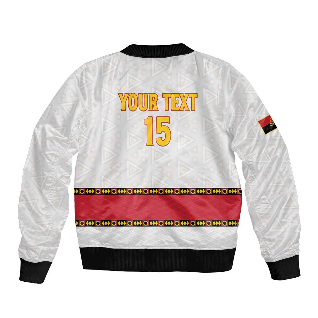 Custom Angola Football Bomber Jacket Avante Palancas Negras - White - Wonder Print Shop