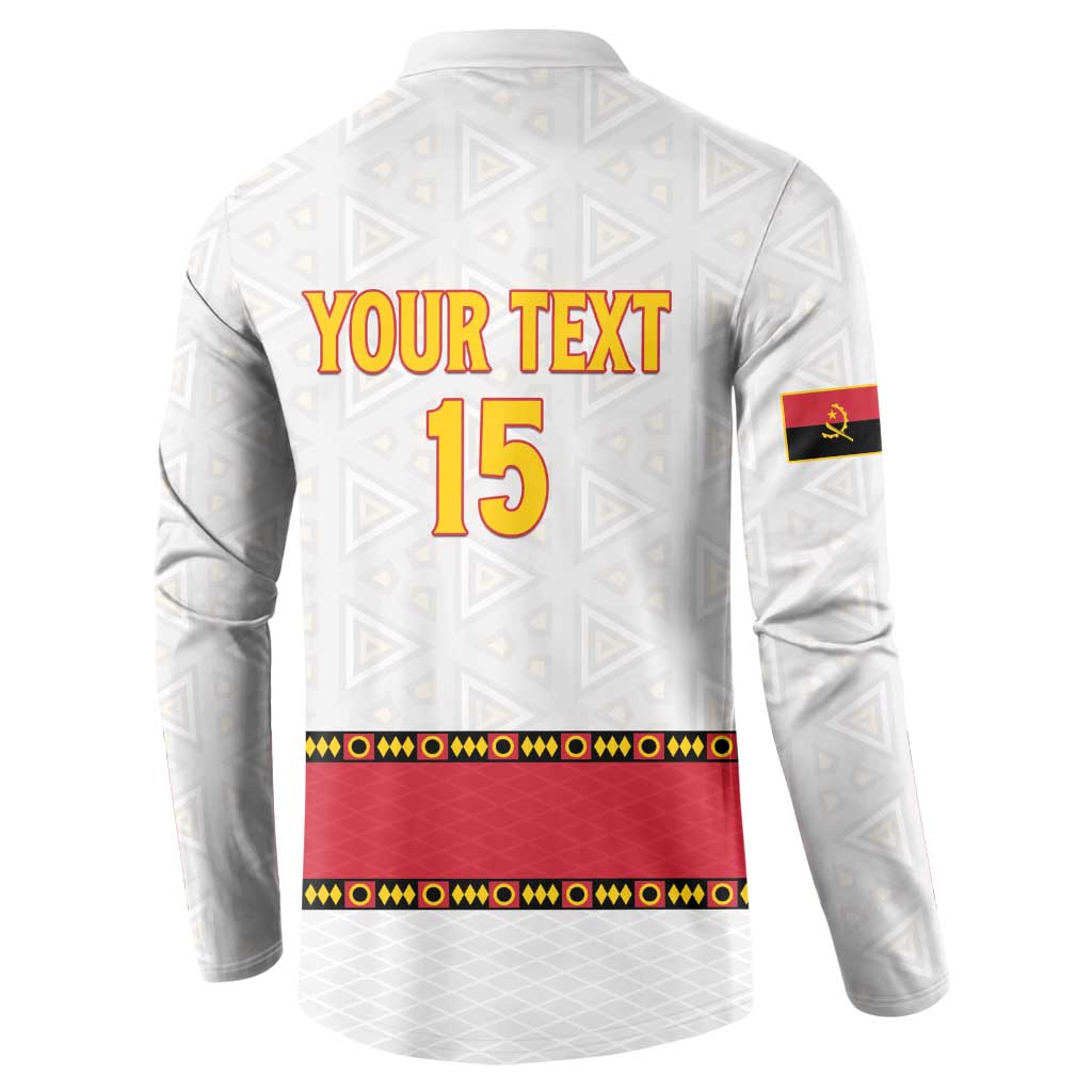 Custom Angola Football Button Sweatshirt Avante Palancas Negras - White - Wonder Print Shop
