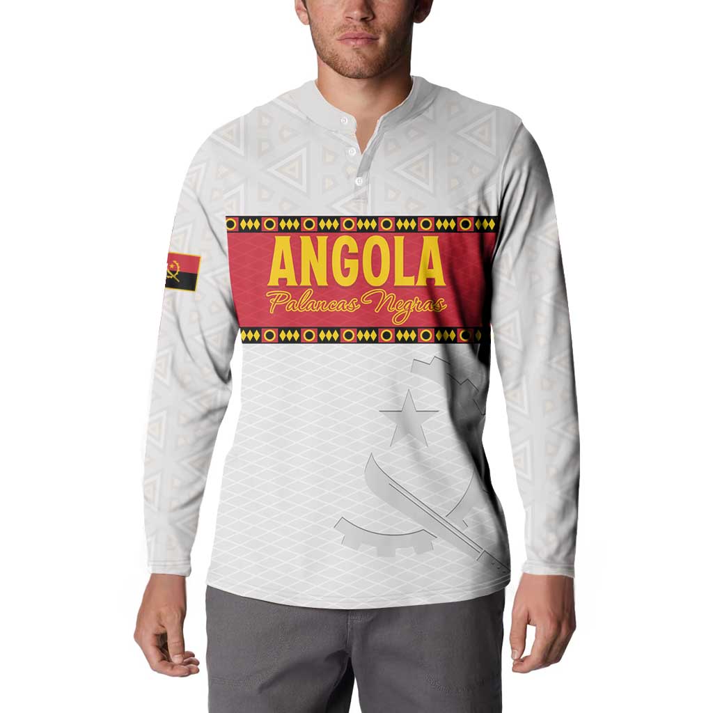 Custom Angola Football Button Sweatshirt Avante Palancas Negras - White - Wonder Print Shop