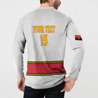 Custom Angola Football Button Sweatshirt Avante Palancas Negras - White - Wonder Print Shop