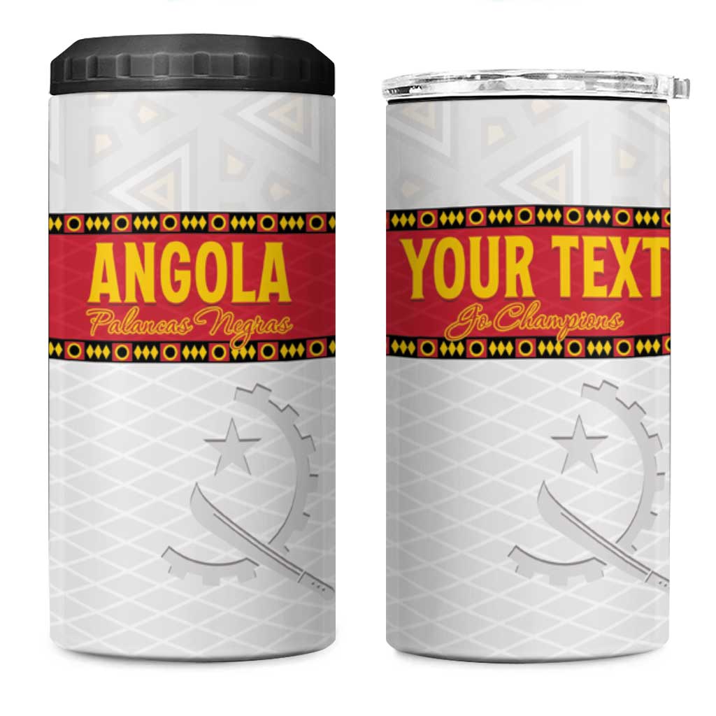 Custom Angola Football 4 in 1 Can Cooler Tumbler Avante Palancas Negras - White - Wonder Print Shop