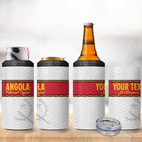 Custom Angola Football 4 in 1 Can Cooler Tumbler Avante Palancas Negras - White - Wonder Print Shop