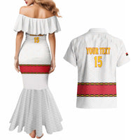 Custom Angola Football Couples Matching Mermaid Dress and Hawaiian Shirt Avante Palancas Negras - White - Wonder Print Shop