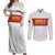 Custom Angola Football Couples Matching Off Shoulder Maxi Dress and Long Sleeve Button Shirt Avante Palancas Negras - White - Wonder Print Shop
