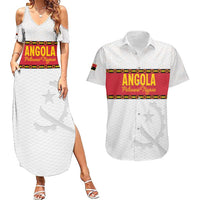 Custom Angola Football Couples Matching Summer Maxi Dress and Hawaiian Shirt Avante Palancas Negras - White - Wonder Print Shop