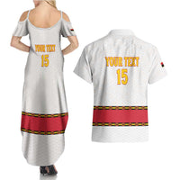 Custom Angola Football Couples Matching Summer Maxi Dress and Hawaiian Shirt Avante Palancas Negras - White - Wonder Print Shop