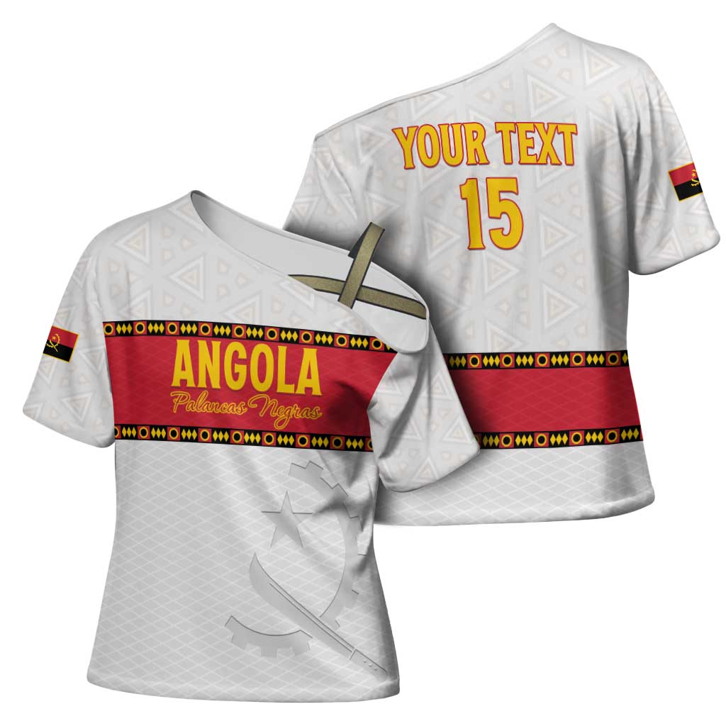 Custom Angola Football Cross Shoulder Shirt Avante Palancas Negras - White - Wonder Print Shop