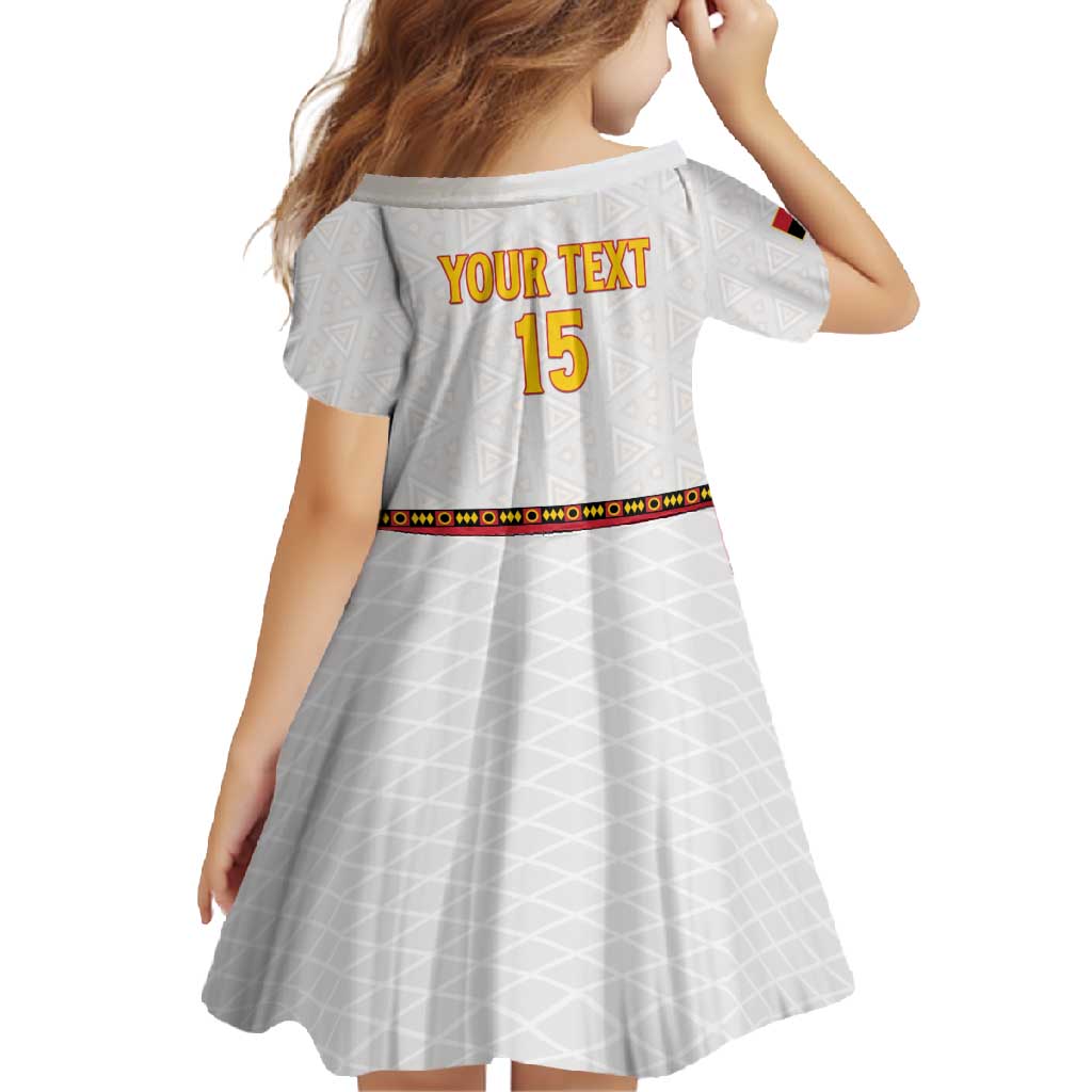 Custom Angola Football Family Matching Long Sleeve Bodycon Dress and Hawaiian Shirt Avante Palancas Negras - White - Wonder Print Shop