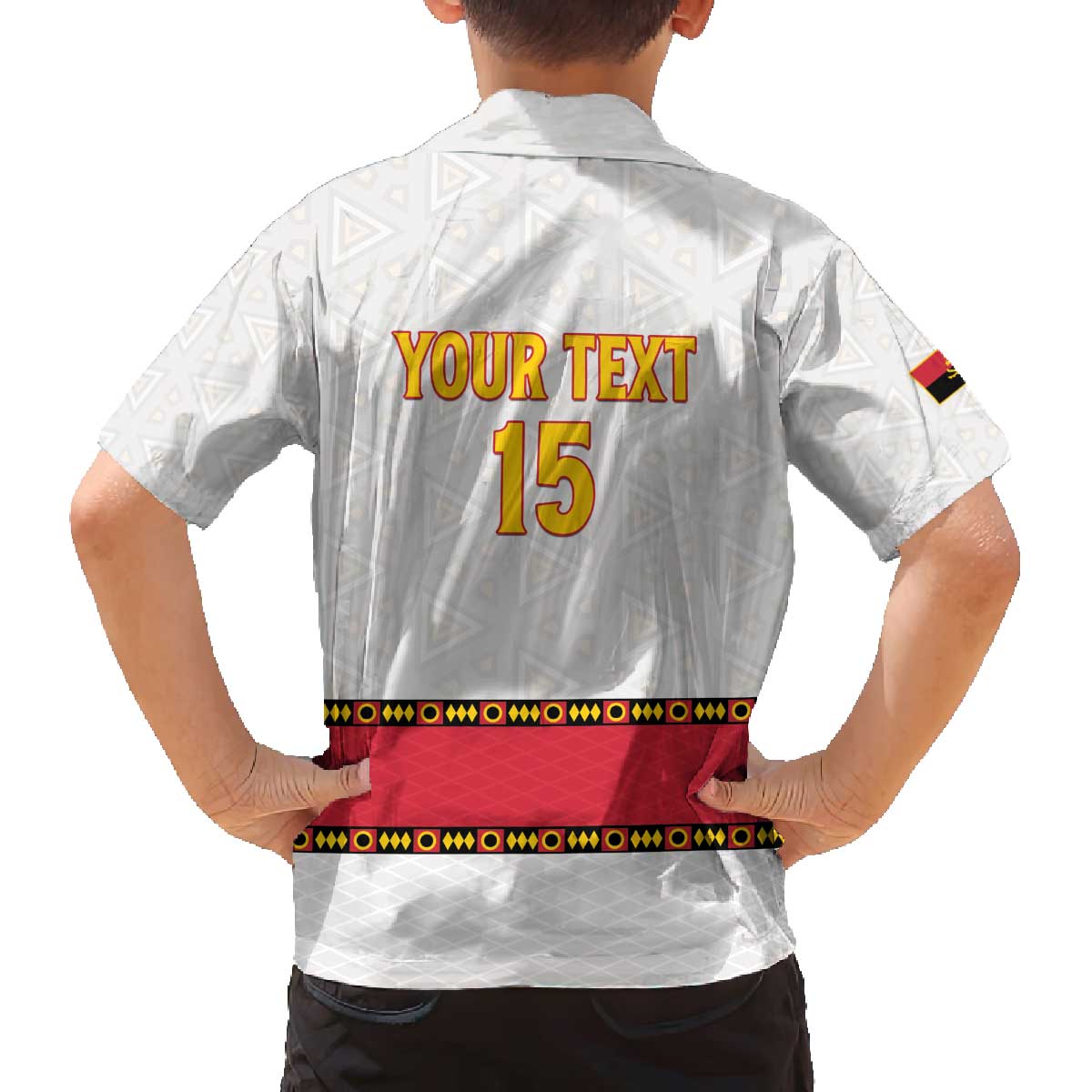 Custom Angola Football Family Matching Off The Shoulder Long Sleeve Dress and Hawaiian Shirt Avante Palancas Negras - White - Wonder Print Shop