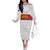Custom Angola Football Family Matching Off The Shoulder Long Sleeve Dress and Hawaiian Shirt Avante Palancas Negras - White - Wonder Print Shop