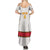 Custom Angola Football Family Matching Summer Maxi Dress and Hawaiian Shirt Avante Palancas Negras - White - Wonder Print Shop
