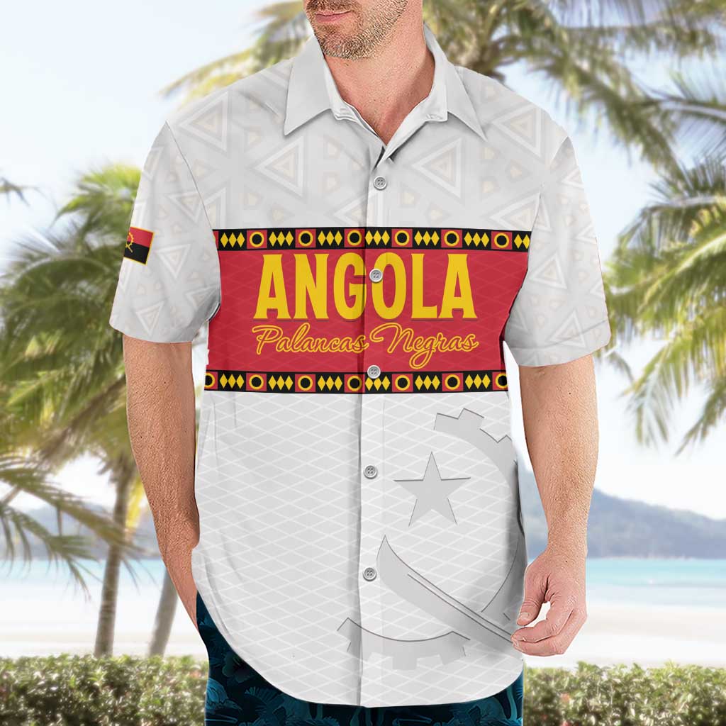 Custom Angola Football Hawaiian Shirt Avante Palancas Negras - White - Wonder Print Shop