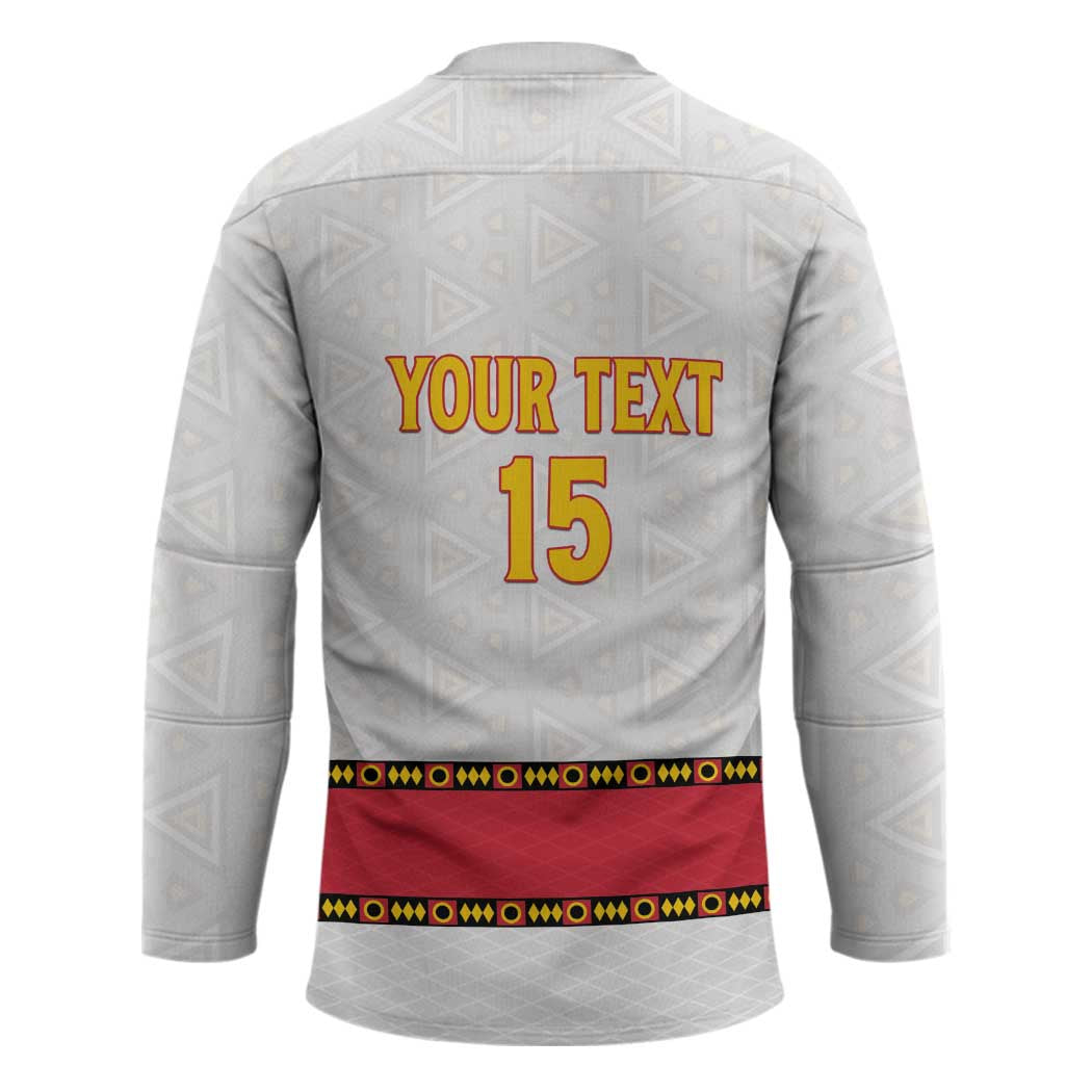 Custom Angola Football Hockey Jersey Avante Palancas Negras - White - Wonder Print Shop