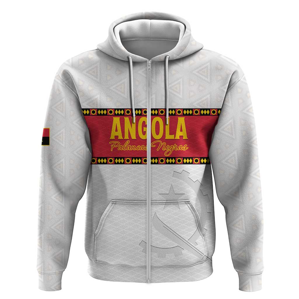 Custom Angola Football Hoodie Avante Palancas Negras - White - Wonder Print Shop
