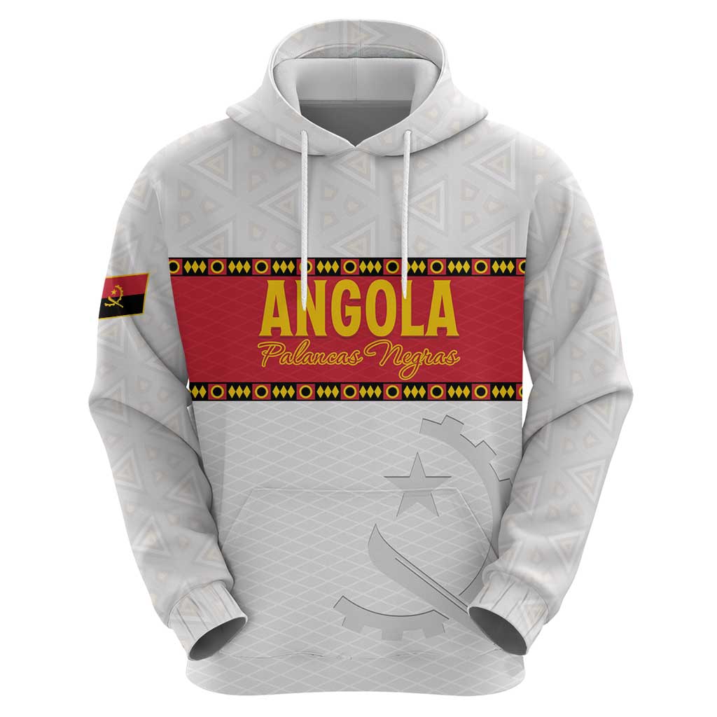 Custom Angola Football Hoodie Avante Palancas Negras - White - Wonder Print Shop