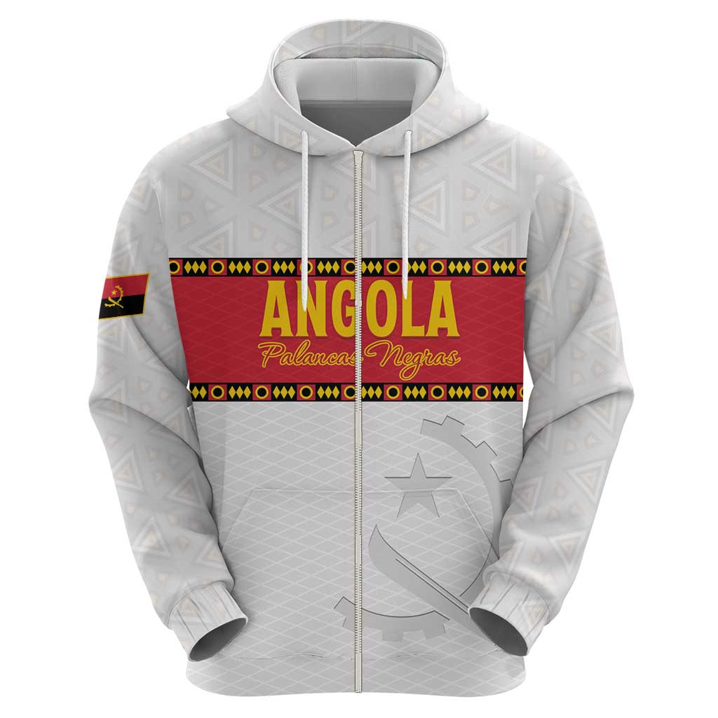 Custom Angola Football Hoodie Avante Palancas Negras - White - Wonder Print Shop