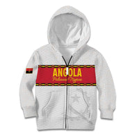 Custom Angola Football Kid Hoodie Avante Palancas Negras - White - Wonder Print Shop