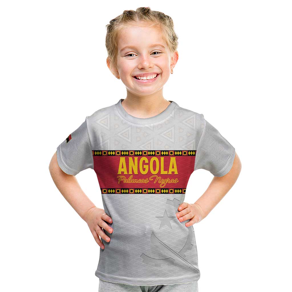 Custom Angola Football Kid T Shirt Avante Palancas Negras - White - Wonder Print Shop