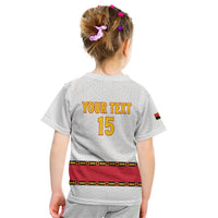 Custom Angola Football Kid T Shirt Avante Palancas Negras - White - Wonder Print Shop