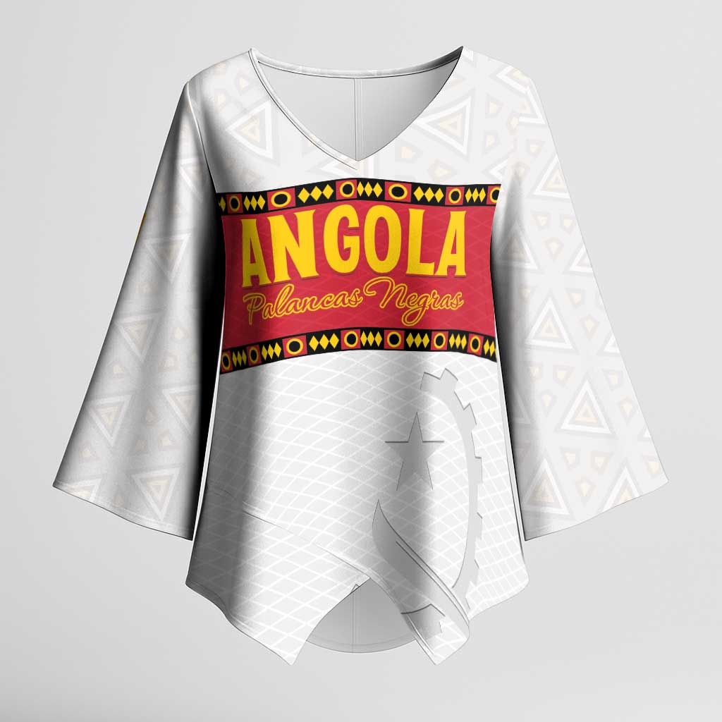 Custom Angola Football Kimono Sleeve Blouse Avante Palancas Negras - White - Wonder Print Shop