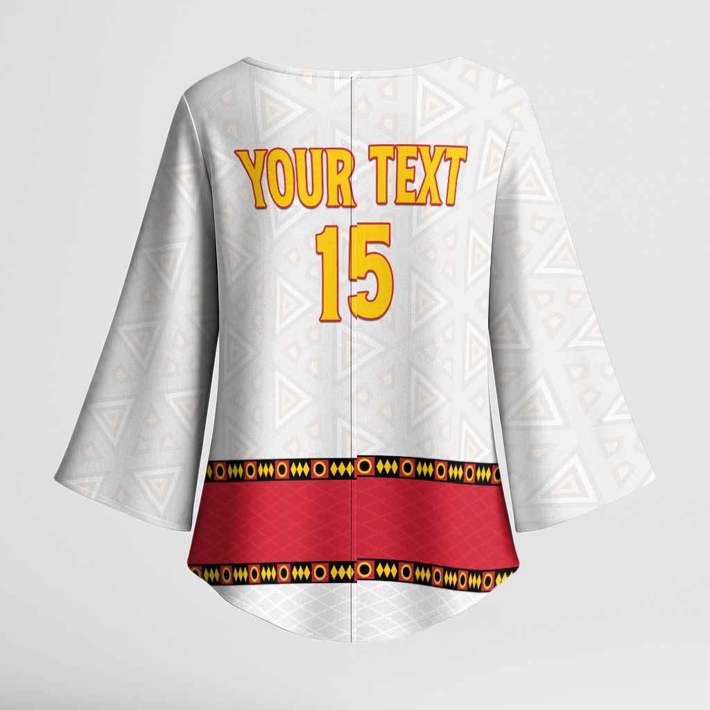 Custom Angola Football Kimono Sleeve Blouse Avante Palancas Negras - White - Wonder Print Shop