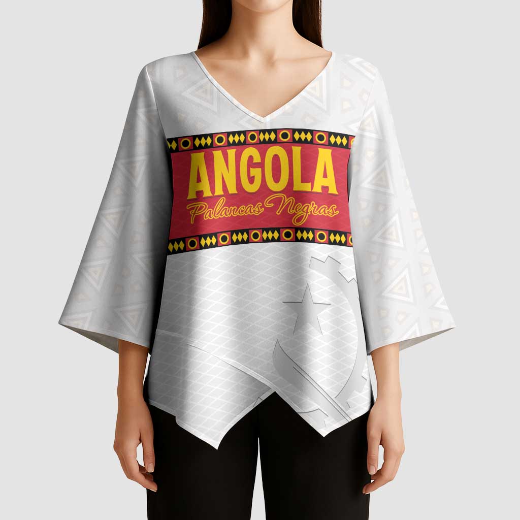 Custom Angola Football Kimono Sleeve Blouse Avante Palancas Negras - White - Wonder Print Shop