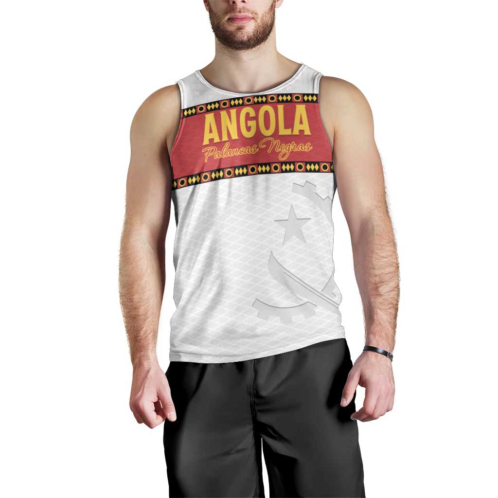 Custom Angola Football Men Tank Top Avante Palancas Negras - White - Wonder Print Shop