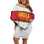 Custom Angola Football Off Shoulder Short Dress Avante Palancas Negras - White - Wonder Print Shop
