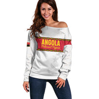 Custom Angola Football Off Shoulder Sweater Avante Palancas Negras - White - Wonder Print Shop
