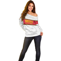 Custom Angola Football Off Shoulder Sweater Avante Palancas Negras - White - Wonder Print Shop