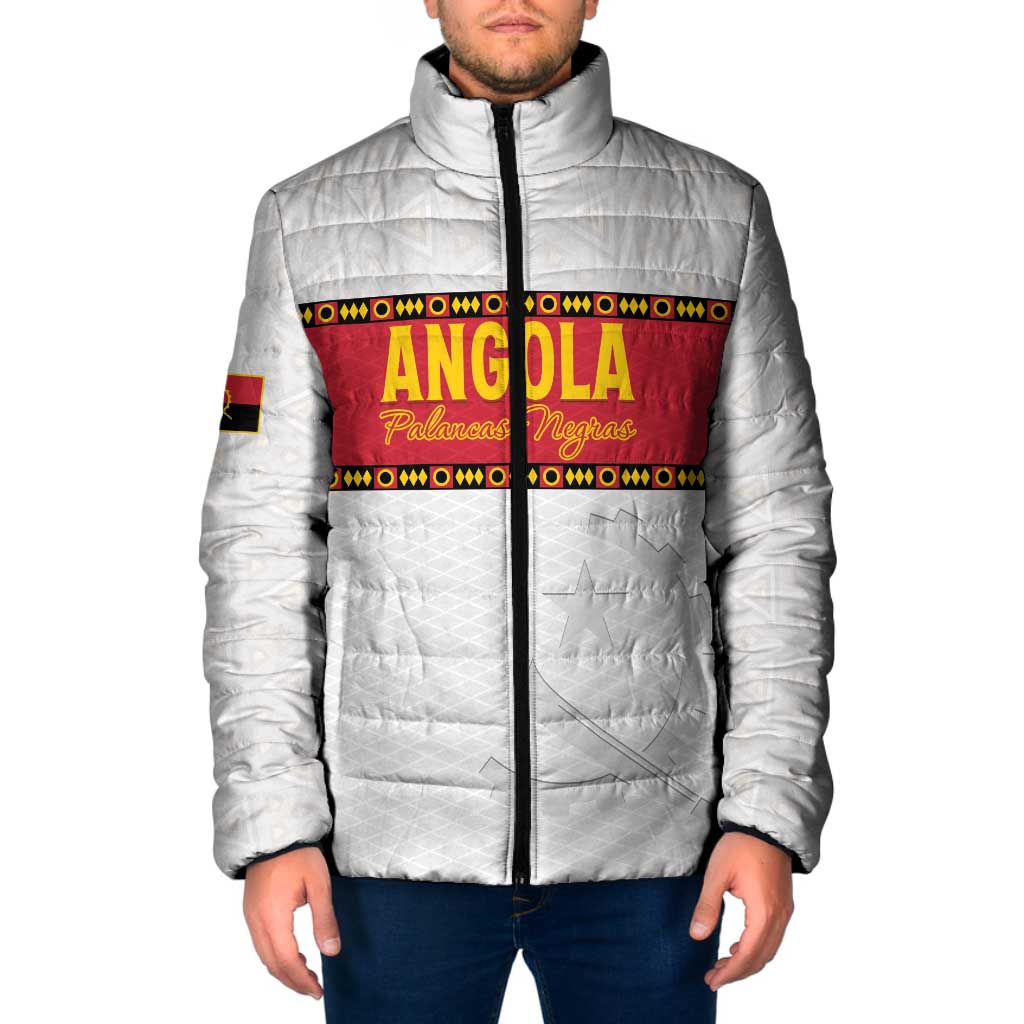 Custom Angola Football Padded Jacket Avante Palancas Negras - White - Wonder Print Shop
