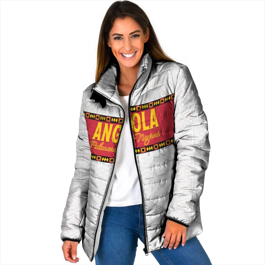 Custom Angola Football Padded Jacket Avante Palancas Negras - White - Wonder Print Shop