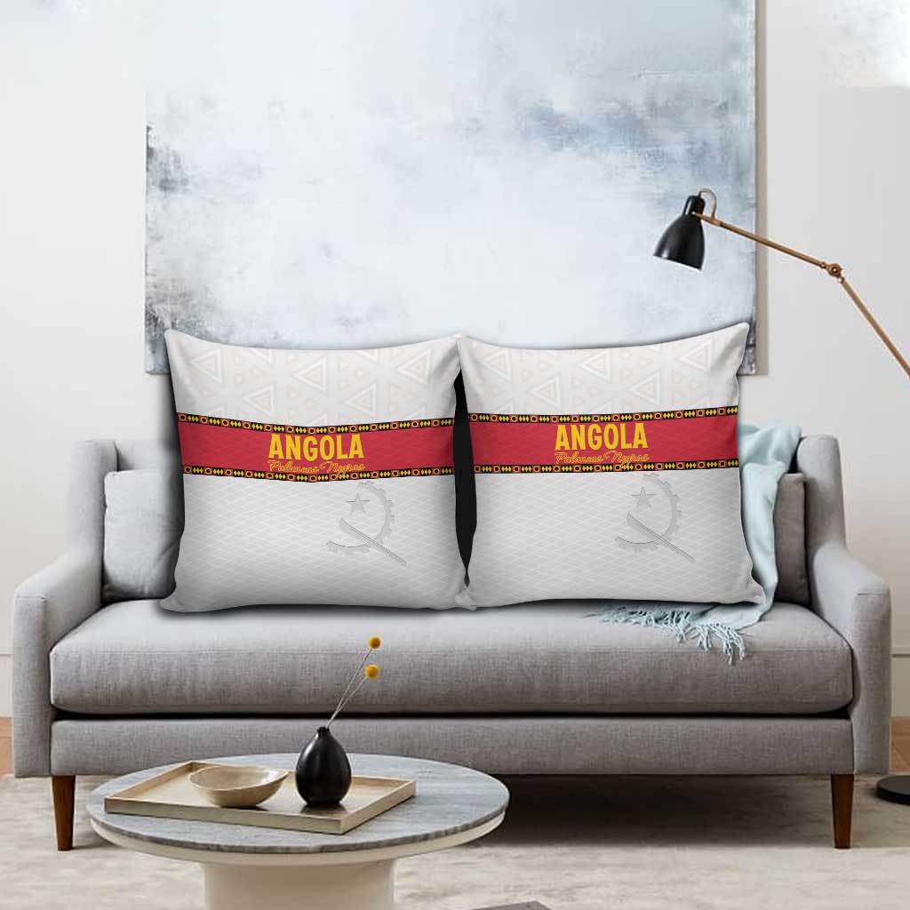 Angola Football Pillow Cover Avante Palancas Negras - White - Wonder Print Shop
