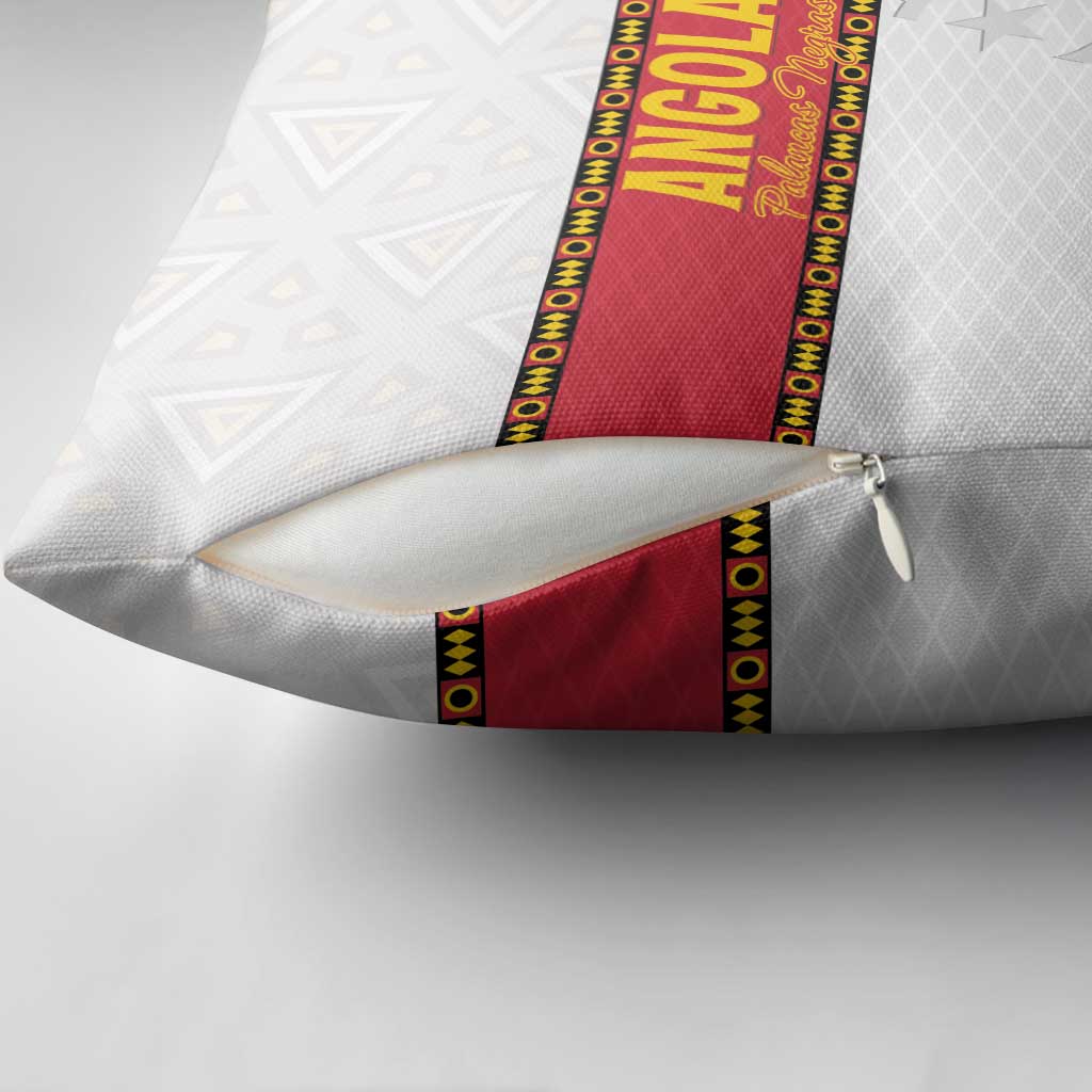 Angola Football Pillow Cover Avante Palancas Negras - White - Wonder Print Shop
