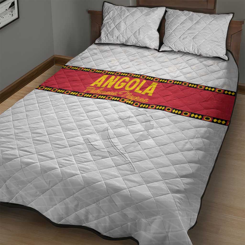 Angola Football Quilt Bed Set Avante Palancas Negras - White - Wonder Print Shop