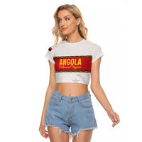 Custom Angola Football Raglan Cropped T Shirt Avante Palancas Negras - White - Wonder Print Shop