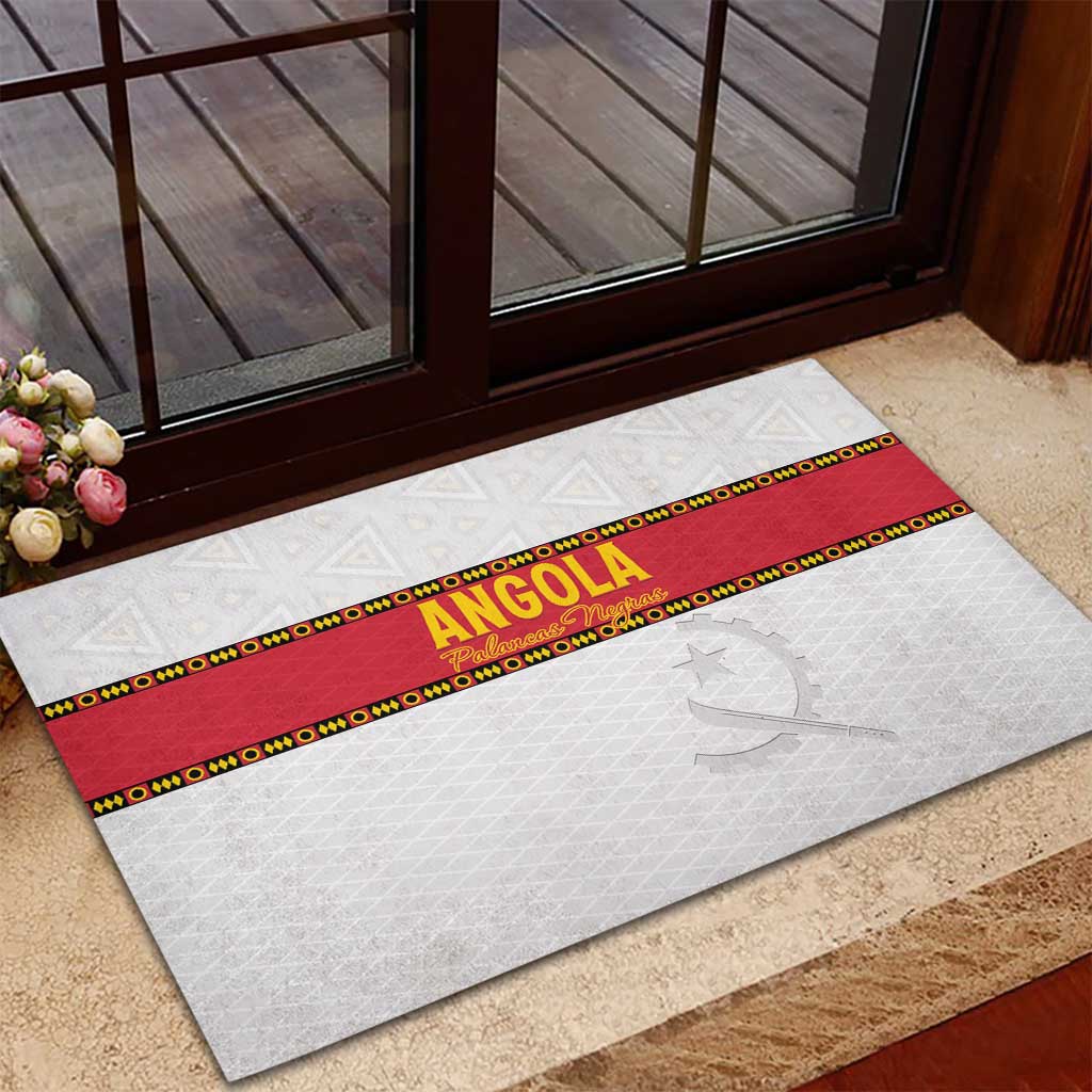Angola Football Rubber Doormat Avante Palancas Negras - White - Wonder Print Shop