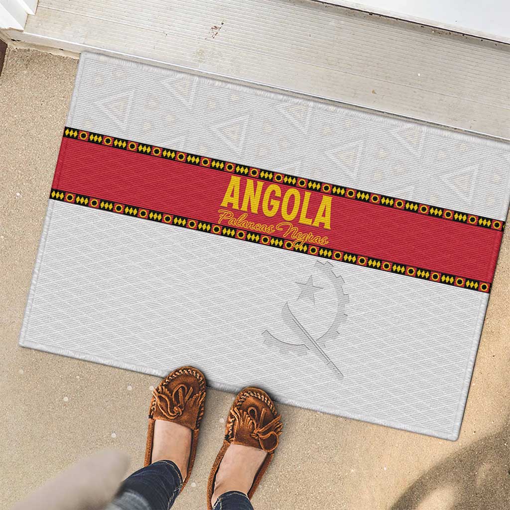 Angola Football Rubber Doormat Avante Palancas Negras - White - Wonder Print Shop