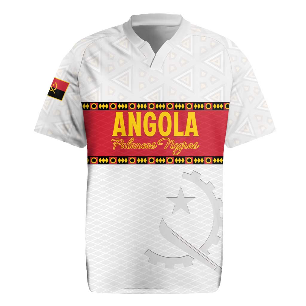 Custom Angola Football Rugby Jersey Avante Palancas Negras - White - Wonder Print Shop