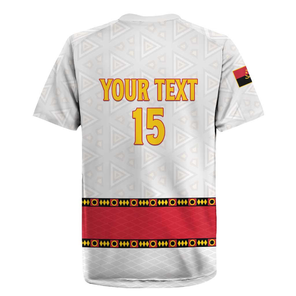 Custom Angola Football Rugby Jersey Avante Palancas Negras - White - Wonder Print Shop