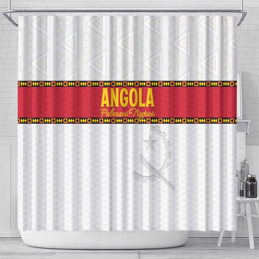 Angola Football Shower Curtain Avante Palancas Negras - White - Wonder Print Shop