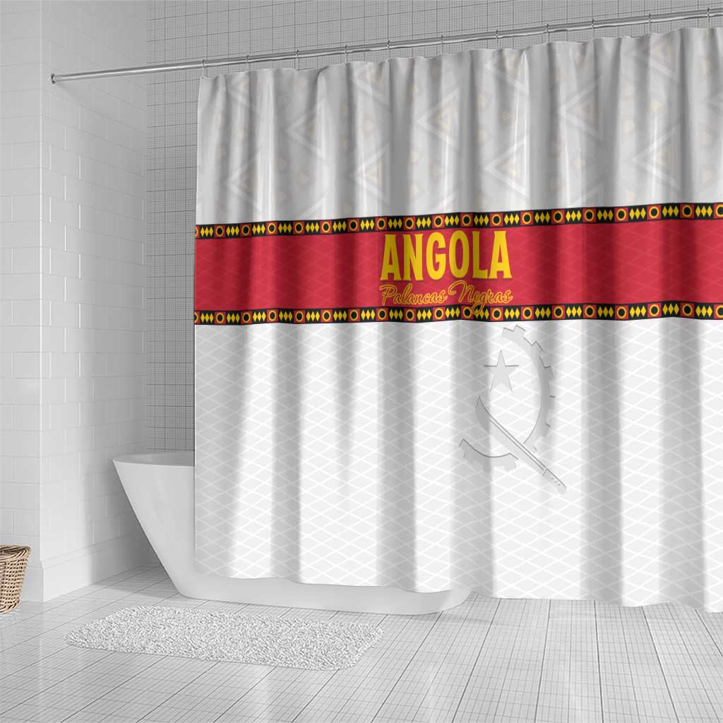Angola Football Shower Curtain Avante Palancas Negras - White - Wonder Print Shop